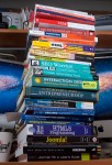 The stack of books generated during my MSIT program at Marlboro College Graduate School